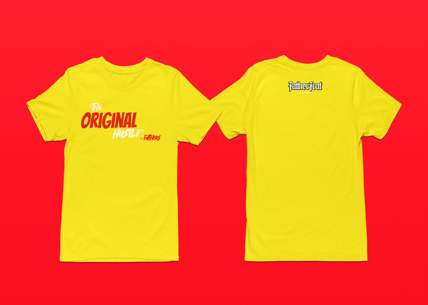 "The Original Hustle" Statement T-Shirt - Red, Yellow, and White