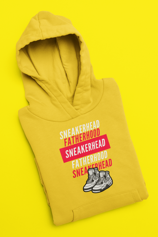 "Sneakerhead and Fatherhood" Statement Hoodie- Gold