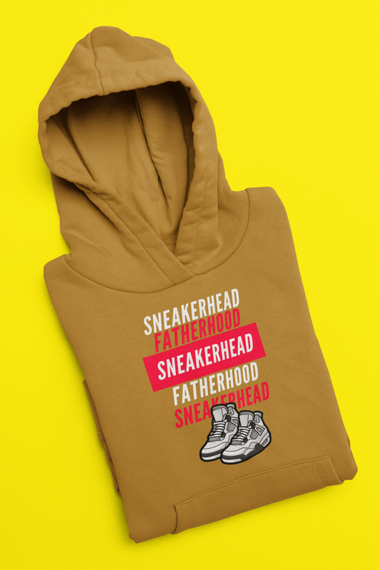 "Sneakerhead and Fatherhood" Statement Hoodie- Saddle